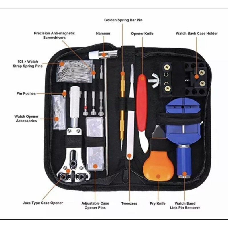 Kingsdun Watch Repair Tool Kit Case Opener Link Remover Spring