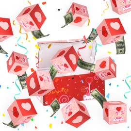 Surprise Gift Box, 12pcs Explosion Gift Boxes Happy Birthday Pop-Up Money Box for Cash Gift Box Pink Flamingo with Confetti Funny Explosion Gift Box for Kids Friends Home Party Supplies