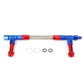 AN8 Braided Dual Feed Fuel Line Kit Carb Fittings Auto Modification Accessory