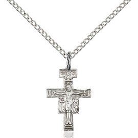 Heartland Store San Damiano Crucifix Pendant, Sterling Silver| USA Made