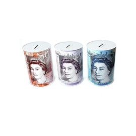 Bargain House Money Tin, Money Can Cash Tin, Savings Tin Ideal for Gifting to your Friends, Family Kids, 1 x £20 OR £50 Random Money Tin will be sent (Random Tin Pack of 3)