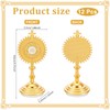 GLASSWINDS 8 Pcs Gold Standing Cross Decor, Catholic Monstrance Statues