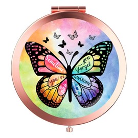 GAOLZIUY Inspirational Gifts for Women, Awesome Compact Mirror, Thoughtful Gift for Her, Sometimes You Forget You're Awesome Gifts for Women Friends Bestie Sister Coworker