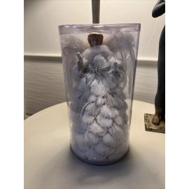 Kurt Adler New Kurt Adler White & Silver Angel Lighted Christmas Tree Topper - Cello Box!