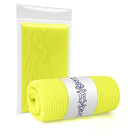 Criyar One Pack, Reusable Back Scrubber for Shower, Body Scrubber Exfoliator, Exfoliating Washcloth, Loofah(Light Yellow)
