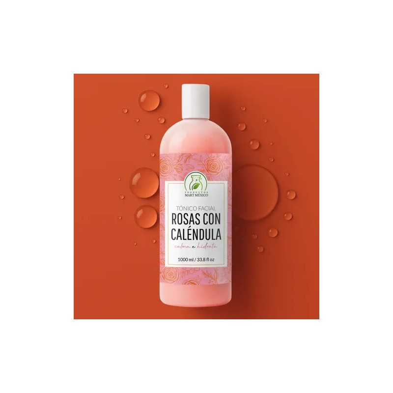 Tónico rosas & caléndula 1 L, alivio e hidratación diaria