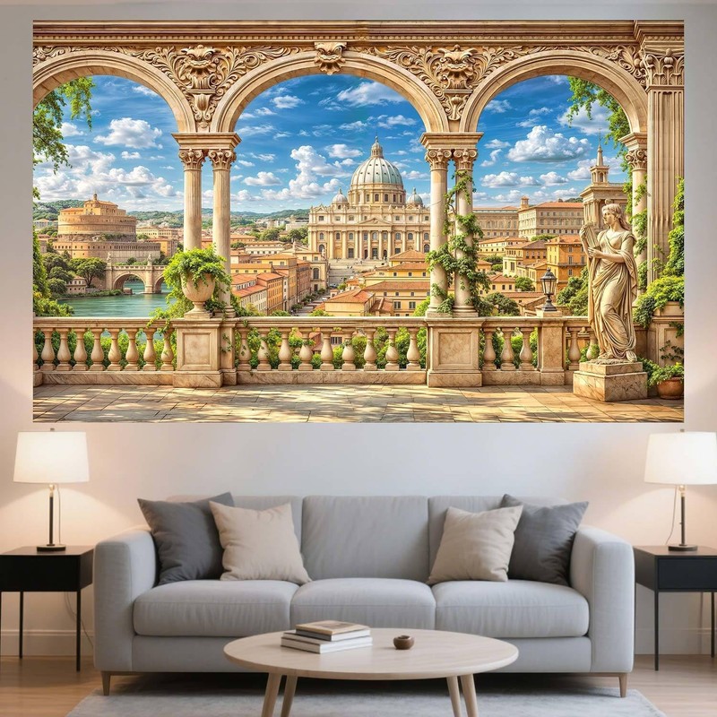 7X5Ft Greece Backdrop for Photoshoot Party Decorations, Ancient Greek Greece