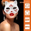 24PCS DIY White Paper Cat Mask for Costume Party Paintable