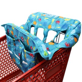 Twin Double Shopping Cart Cover for Baby Siblings with Carrying Case. Fit Wholesale Warehouse Grocery Stores Like Costco SAMS Club (White Elephant)