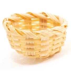 Dollhouse Miniature Short Small Round Basket