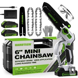 Gardtech Mini Chainsaw Cordless 6 Inch - Portable Electric Chainsaw Cordless Battery Powered, Handheld Small Chain Saw with 2-side Security Lock [Southpaws Friendly] for Wood Cutting, Pruning Branches mini chainsaw，Back to School Gifts - Color: 6 Inch-On