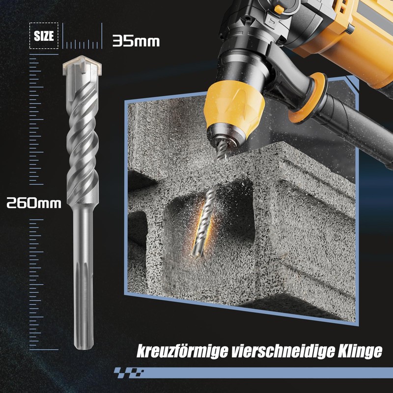 SDS Max Drill Bit 35 x 260 mm, Concrete Drill