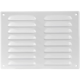 Ozo Brothers 10" x 7.5" White Metal Air Cover - Wall, Ceiling & Exterior Vent Cover with Built-in Pest Guard Screen