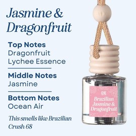 Scented Car Air Freshener - Long Lasting Car Diffuser - Last 60+ Days:_Brazilian Jasmine & Dragonfruit