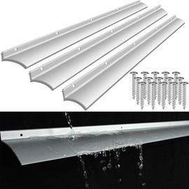 40 Inch Anodized Aluminum Door Drip Cap, 3 Pcs Rain Drip Guard Edge Overall Height 1-1/2 Inches Rain Deflector for House Door Top Weatherstrip