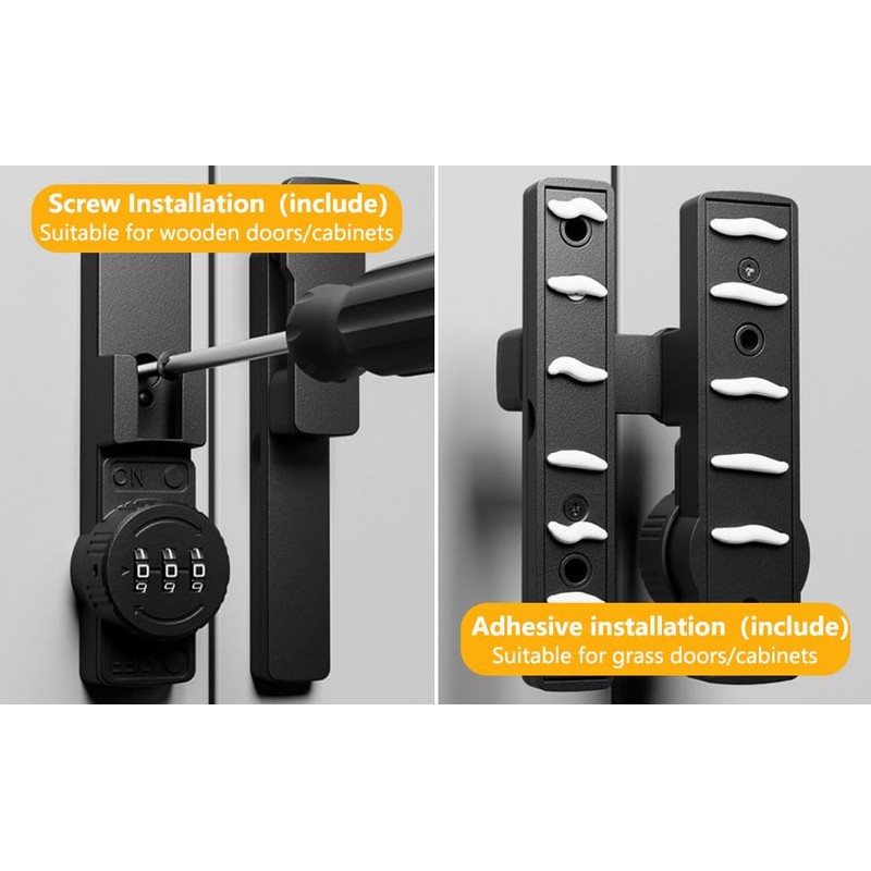 180 Degree Barn Door Locks and Gate Latches, 3-Digit Password