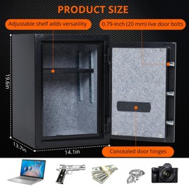 ExploreHorizon 2 Cubic Feet Fireproof and Waterproof Safe Box with keypad Lock, Digital Home Safe for Cash Documents Jewelry Valuables, 13.7"W x 14.1"D x 19.6"H