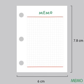 Moterm Refills for A9-Ring Planner- Memo and Weekly Inserts (3.1 inch x 2.36 inch)