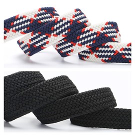 KASSAI Braided Mesh Belt, Total Length 47.2 inches (120 cm), Width 1.2 inches (30 mm), Casual, Stretchable, Mesh, Men's, Women's, gray