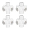 HARFINGTON 4pcs 6 Way PVC Pipe Fittings 3/4" Elbow Pipe