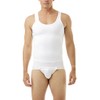 Underworks Mens Compression Tanksuit Girdle Shirt Small White