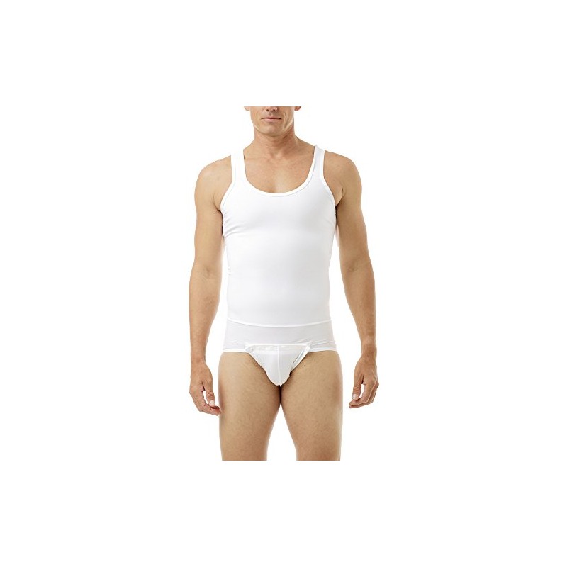 Underworks Mens Compression Tanksuit Girdle Shirt Small White