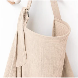 MairMore Muslin Nursing Covers for Breastfeeding, Privacy Breast Feeding Cover with Arch Neckline for Mom and Baby, Breathable 100% Cotton Nursing Apron Multi-use Stroller Cover