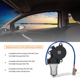 HXHAUTO 2 pins Power Window Motor Compatible with Acura Integra 2 Door 1994-2001&Honda Prelude 1997-2001 Front Right/Honda CRV 1997-2001 Front Right or Rear Left， Replace for 72215S30A02 742-849