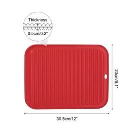 uxcell 2pcs Silicone Trivet Mats Square Silicone Pot Holders for Hot Pots and Pans, Non-Slip Heat Resistant Hot Pads for Kitchen Table Countertops Hot Dishes, Red