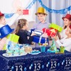 GREHUMOR 3pcs 13th Birthday Tablecloth Silver Blue Happy Birthday Decorations