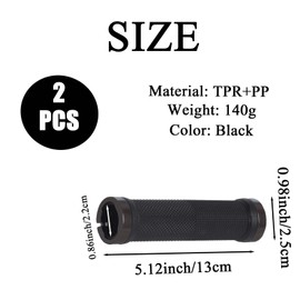 Aluminum Lock Bike Handlebar Grips, Soft Anti-Slip Rubber Ergonomic Bicycle Grips for Mountain Road Folding Bikes, Universal Shock-Absorbing Handlebar Grips for Commuting/Off-Road Cycling - Black