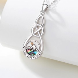 COZBUTY Mustard Seed Mountain Necklace Mustard Seed Mountain Necklace For Women Mustard Seed Abalone Mountain Necklaces Mustard Seed Mountain Jewelry Gifts For Women