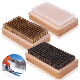 Aupur Ski Snowboard Waxing Brush Speed Kit - Nylon/Brass/Horse Hair 3 Pack