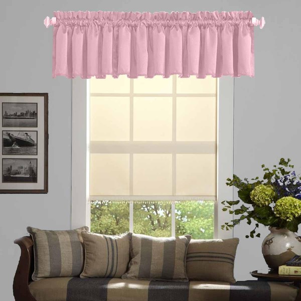 Ladity Pink Valance for Windows Kitchen Valance Room Darkening Valances