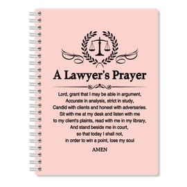 QYUVK A Lawyer's Prayer Pink Hardcover 160 Pages Blank Spiral Notebooks, Funny Legal Gifts for Men Women, Birthday Thank You Gifts for Attorney Lawyers Law School Students, Law School Grad Gifts