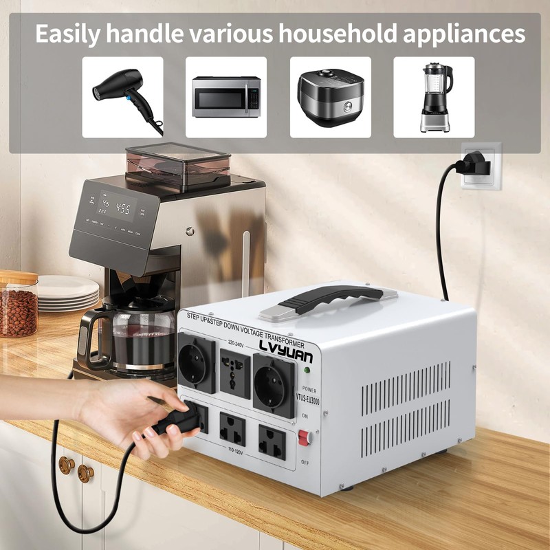 LVYUAN 3000W Voltage Transformer Power Converter Step Up 110V to