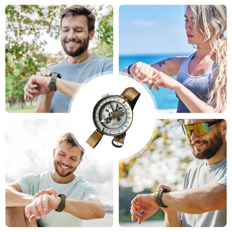 Watch Band Compass,Portable Survival Watch Watchband Compass | Glow-in-The-Dark Wrist