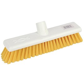 Jantex Robert Scott Soft Bristle Hygiene Broom Head 300(L)mm/12 inch, Yellow, Colour Coded for Separate Area Cleaning, Machine Washable, Soft Bristles Prevent Scratching Floor, DN831