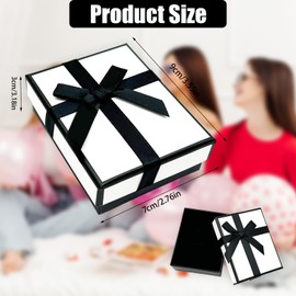 Bliceon 2 Pcs Small Gift Box 9x7x3cm Gift Boxes with Lids Gift Boxes for Presents Small Jewelry Gift Box Small Box for Gifts(Black + White)