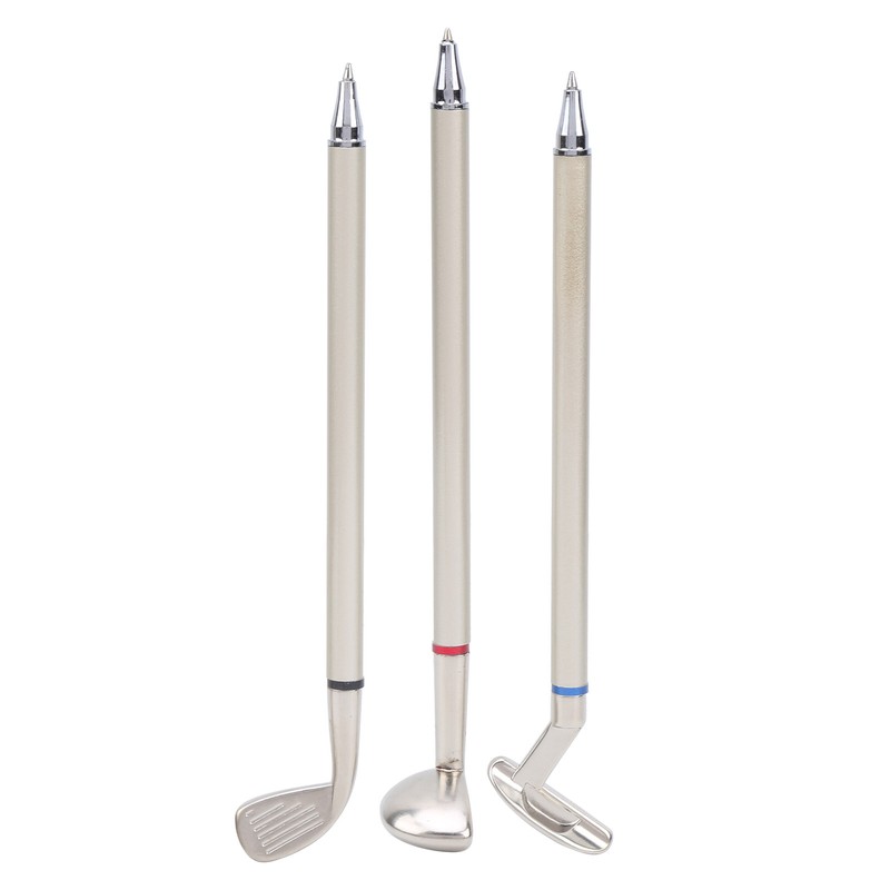 Mini Desktop Zinc Alloy Golf Bag Pen Holder with Lawn