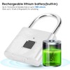 Smart Fingerprint Padlock USB Rechargeable Security LED Lock for Backpack
