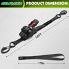 Retractable Ratchet Straps Heavy Duty with Soft Loops (4-Pack)