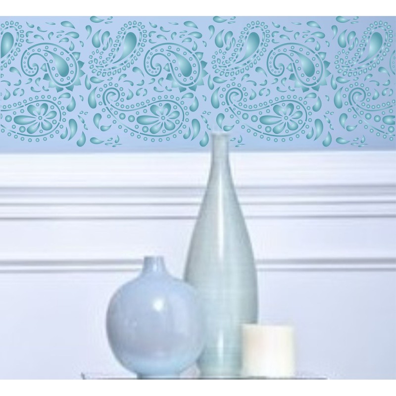 Paisley Pattern Stencil 6.5 x 6.5 Inch Reusable Large Paisley