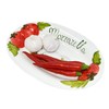 Lashuma Handmade oval serving plate in tomato mozzarella design made