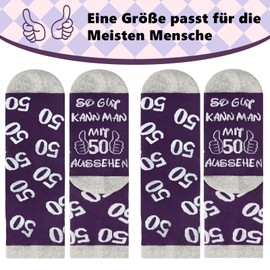 Belillpipi 18th Birthday Girl 50 60th Birthday Woman Socks Gifts for 70th Birthday Woman 10 11 Gifts Girls for Sister Friend, 50 years