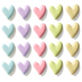 20pcs Heart Refrigerator Magnets, Cute Fridge Magnets for Home & Kitchen, Decorative Love Heart for Whiteboard,Refrigerator,Office, and Gifts (Cream Color)