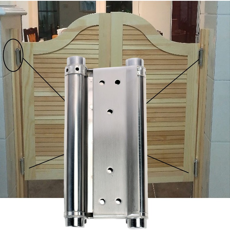 Pair of 8" Heavty Duty Double Action Spring Hinges, Self