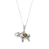 jewellerybox Sterling Silver & Cognac Baltic Amber Elephant Pendant on