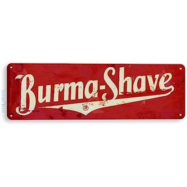 Tinworld Retro Shaving Sign Burma Shave Sign Barber Shop Metal Tin Sign Decor D164