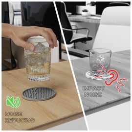 Wingcases Coasters for Drinks(4 Pack, Grey) Cute Aesthetic Pet Paw Design Silicone Cup Mat for Tabletop Protection Non-Slip, Non-Stick, Coffee Table Decor, Great Cat Dog Gift for Any Occasion